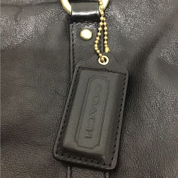 Coach Nancy Black Silver Studs Leather Shoulder Crossbody Bag - Picture 8 of 12